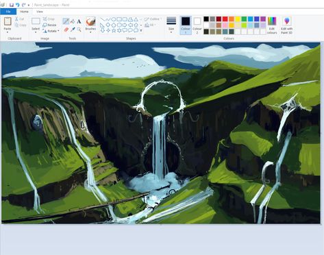 Ms Paint Drawings, Ms Paint Art, Painting Timelapse, Landscape Reference, Ms Paint, Youtube Channel Art, Landscape Background, Channel Art, Pencil Art Drawings