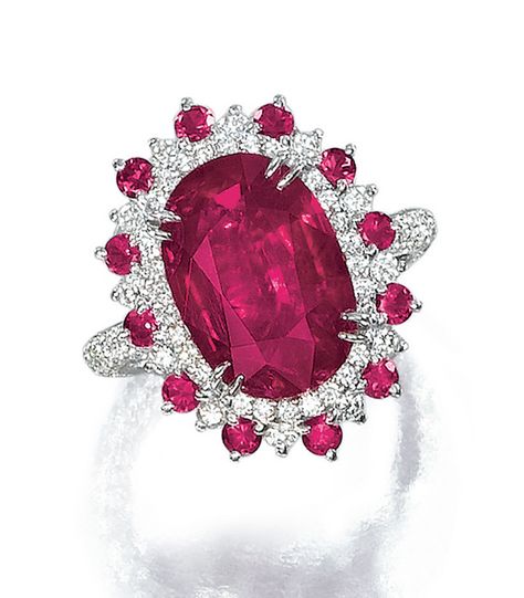 Ruby And Diamond Ring, Precious Jewels, Ruby Jewelry, Jewel Box, Fantasy Jewelry, Gems Jewelry, Ruby Ring, Jewelry Packaging, Diamond Cluster