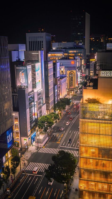 Japan City Aesthetic, Tokyo Buildings, Japan Cities, Tokyo Japan Photography, Tokyo Japan Aesthetic, Ginza Japan, Architecture Japanese, Tokyo Winter, Tokyo At Night