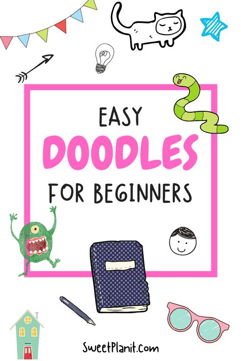 Cute and Easy Doodles Anyone Can Draw - Perfect for Beginners + Hundreds of Ideas! #doodles #doodling #draw #drawing #easydoodles #cutedoodles Easy Doodles For Beginners, Doodles For Beginners, Bullet Journal Icons, Doodle For Beginners, Doodle Font, Free Business Logo, Planner Doodles, Handwriting Logo, Bujo Doodles