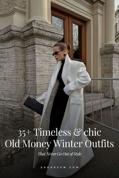 Mob Wife Winter Outfit, Parisian Chic Winter Outfits, Beige Trench Coat Outfit Winter Classy, Oldmoney Outfit Woman Winter, Elegant Old Money Look, Ivory Outfits For Women, Symphony Outfit Orchestra, Old Money Outfit Inspo Women Classy, Winter Business Outfits For Women