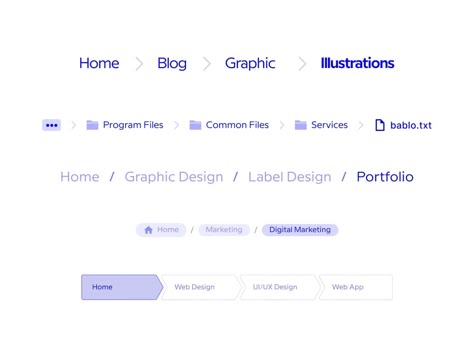 How to Use Breadcrumbs in Web Design to Improve Navigation Web Design User Interface, Ui Design Patterns, Navigation Design, Ui Components, Graphic Design Layouts, Ui Inspiration, Ui Elements, Ux Web Design, User Interface Design