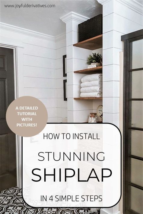 Easy Home Improvement Projects, Installing Shiplap, Ship Lap, Easy Home Improvement, Diy Shiplap, Faux Shiplap, Home Remodeling Diy, Diy Remodel, Ship Lap Walls