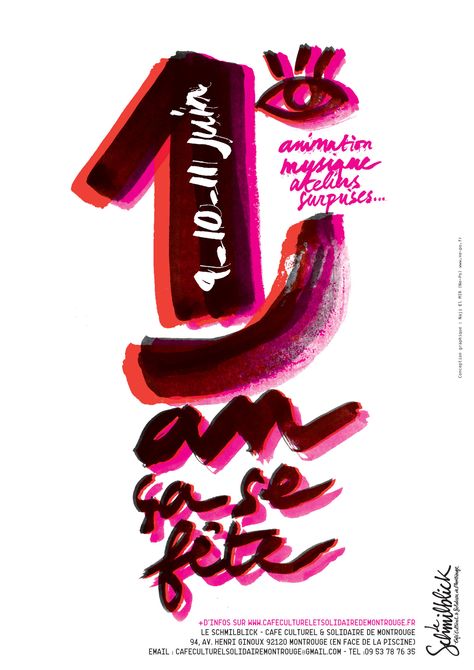 Café Culturel 1st anniversary © Naji El Mir Anniversary Poster Design, First Year Anniversary, Anniversary Poster, Cafe Posters, Posters Design, Cool Typography, 1st Anniversary, Cosmetic Packaging, Design Collection