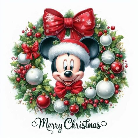 Mickey Mouse Merry Christmas, Christmas Clip Art Free Printables, Disney Christmas Aesthetic, Disney Christmas Art, Mickey Mouse Navidad, Mickey Mouse Wall Art, Christmas Journals, A December To Remember, Minnie Mouse Fabric