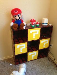 Mario Bros Room, Nintendo Room, Super Mario Room, Perlengkapan Bayi Diy, Mario Room, Diy Bookshelf, Getting Ready For Baby, Diy Bebe, Nursery Storage