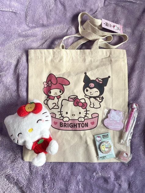 Sanrio Tote, Hello Kitty House, Kitty Cafe, Kawaii Room Decor, Pink Things, Hello Kit, Hydroflask Stickers, Hello Kitty My Melody, Diy Tote Bag