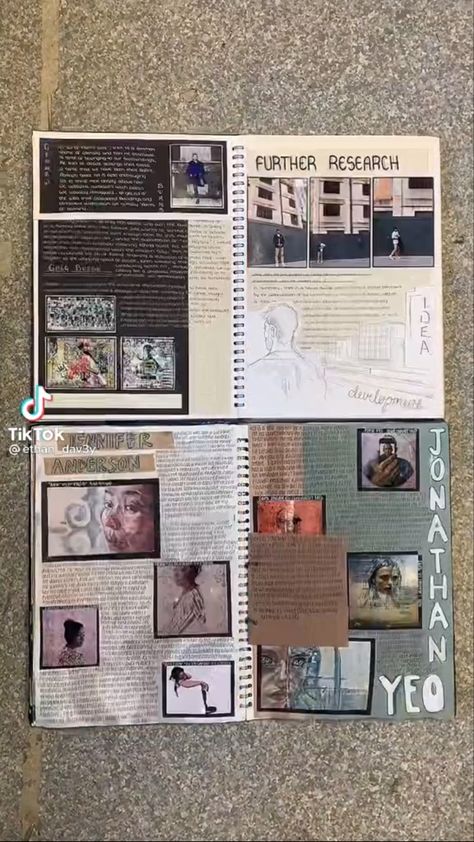 A Level Art Book Presentation, Viscom Folio Ideas, Visual Art Diary Ideas, Photography Analysis, Studio Art Folio, Folio Layout, Visual Art Diary, Gcse Sketchbook, Textiles Gcse