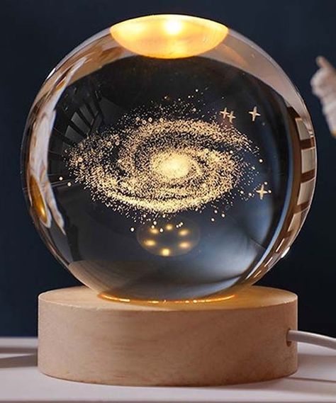 Night Lamp Bedroom, Galaxy Solar System, Ball Lamps, 3d Crystal, Milky Way Galaxy, 3d Laser, Ball Lights, Bedroom Lamps, Night Lamps