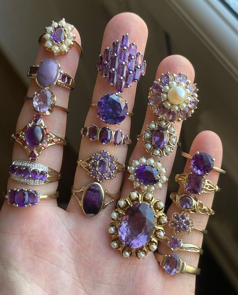 Purple And Gold Aesthetic, Ornamental Elements, Indie Jewelry, Magical Jewelry, Amethyst Color, Classy Jewelry, Fancy Jewellery, Funky Jewelry, Amethyst Jewelry