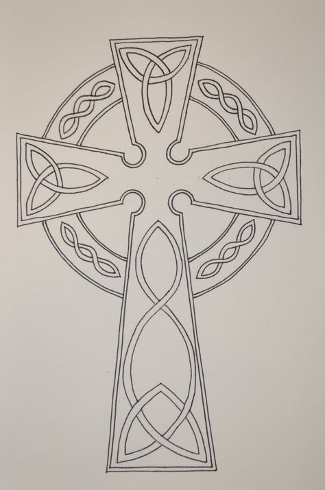 Summertime Ink: Celtic Cross Tattoo Cross Outline Tattoo, Celtic Cross Tattoo, Cross Outline, Cross Drawing, Celtic Artwork, Celtic Cross Tattoos, Outline Tattoo, Celtic Tattoo, Muster Tattoos