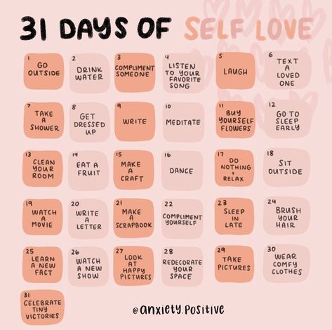 31 Days Of Self Love, Focusing On Self, Self Love Challenge, 31 Day Challenge, Practicing Self Love, Self Care Bullet Journal, Love Challenge, Get My Life Together, Self Confidence Tips