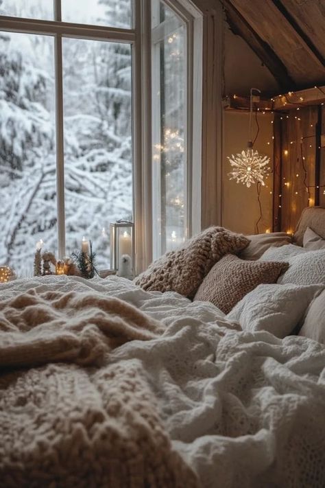 "Transform your bedroom into a cozy haven with Winter Decor! ❄️🛏️ Ideal for adding warmth and comfort to your sleep space. 🌿✨ #WinterBedroom #CozyLiving #HomeStyling" Winter Bedroom Decor Cozy, Cozy Winter Bedroom, Winter Bedroom Decor, Winter Bedroom, Bedroom Decor Cozy, Cozy Winter, Cozy Bedroom, Cozy Living, Winter Decor