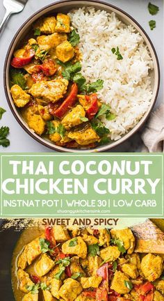 Curry Chicken Crockpot, Thai Curry Chicken, Thai Coconut Curry Chicken, Thai Coconut Chicken, Thai Coconut Curry, Coconut Chicken Curry, Curry Recipes Easy, Thighs Chicken, Healthy Chicken Recipes Easy