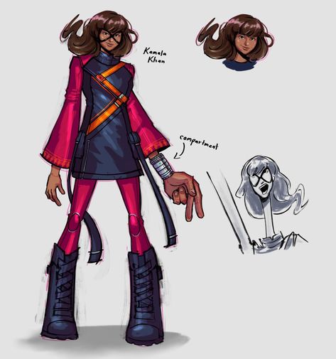 Ms Marvel Redesign, Marvel Redesign, Heroes And Villains Costumes, Marvel References, Ultimate Marvel, Villain Costumes, Marvel Comic Universe, Junk Art, Hero Costumes