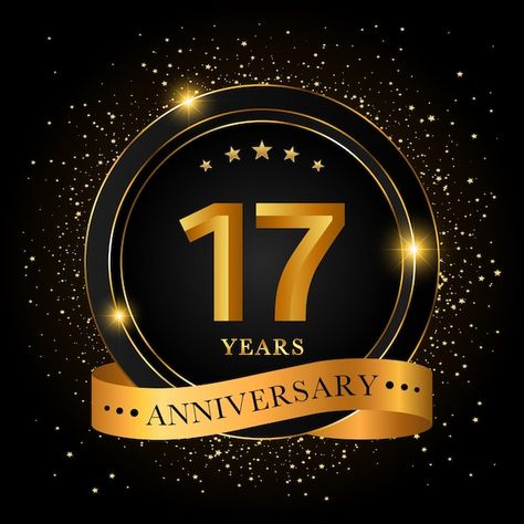 17 years anniversary golden anniversary ... | Premium Vector #Freepik #vector #17 #number-logo #celebration-card #golden-anniversary 17 Year Anniversary, 17 Anniversary, 17 Number, Anniversary Years, Event Invitation Design, 17th Anniversary, Number Logo, Celebration Card, Work Anniversary