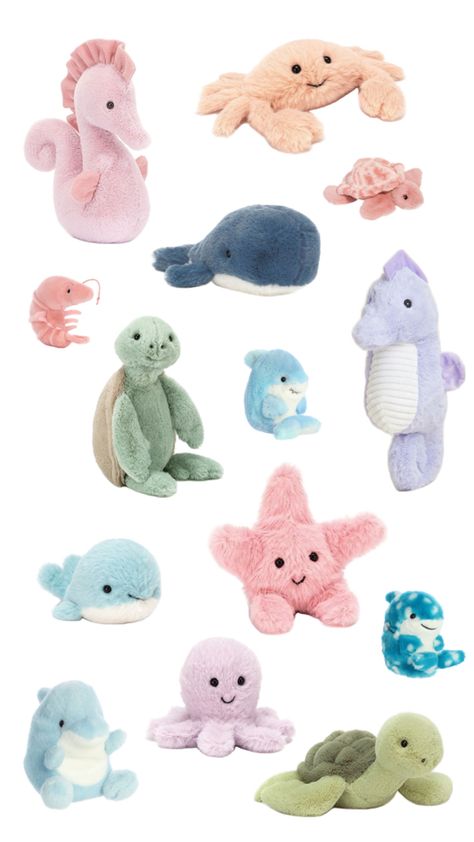 Clam Jelly Cat, Beachy Jellycats, Ocean Jellycat, Beach Jellycat, Sea Animal Jelly Cats, Jellycat Sea Creatures, Jelly Cat Stuffed Animals, Beach Stuffed Animals, Summer Jelly Cats