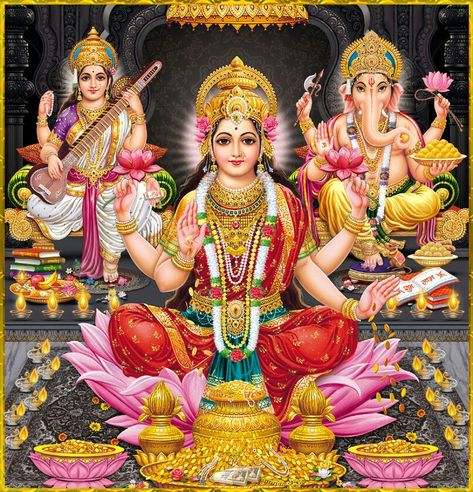 Lakshmi Ganesh, Lakshmi Photos, Saraswati Photo, Jai Mata Di, Independence Day Images, Saraswati Goddess, Pictures Of Shiva, Ganesh Photo, Shiva Parvati Images