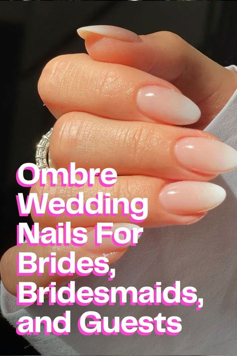 20 Trendy and Timeless Ombre Wedding Nails For Brides, Bridesmaids, and Guests Popular Wedding Nails, Nails For Bridesmaid Simple, Wedding Nails On Natural Nails, Simple Maid Of Honor Nails, Wedding Nails Spring, Wedding Fall Nails For Bride, Wedding No Chip Nails, Simple Nails Wedding Guest, December Wedding Nails For Bride