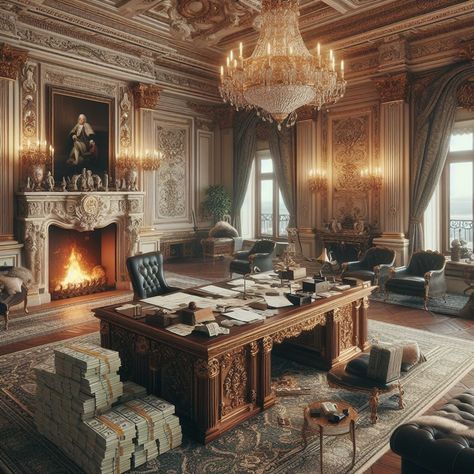 Castle Decor Interior, Royal Study Room Aesthetic, Castle Study Room, Royal Study Room, Mansion Study Room, Castle Interior Concept Art, Victorian Castle Interior Aesthetic, Palace Living Room, Royal Castles Interior