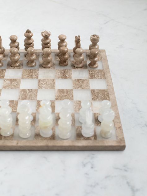 Thrift Aesthetic, Marble Chess Set, Console Table Styling, Chess Players, Acrylic Decor, Marble Art, Master Bedrooms Decor, Chess Set, Pretty House