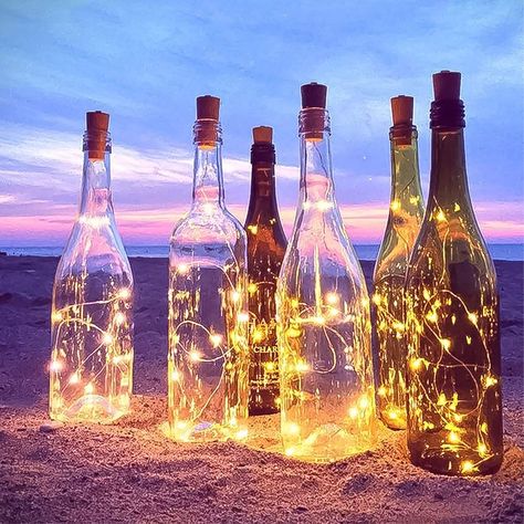 Wine Bottle String Lights with Cork,12Pack 2 Modes Micro Cork Copper Wire Starry Fairy Lights,Battery Operated 20 LEDs Bottle Lights for DIY, Party, Christmas, Home Decor (2m/7.2ft Warm White): Amazon.co.uk: Lighting Diy Bottle Lamp, Xmas Goodies, Led Bottle Light, Copper Wire Fairy Lights, Bottle Lamps, Wire Fairy Lights, Led Garland, Wine Bottle Corks, Battery String Lights