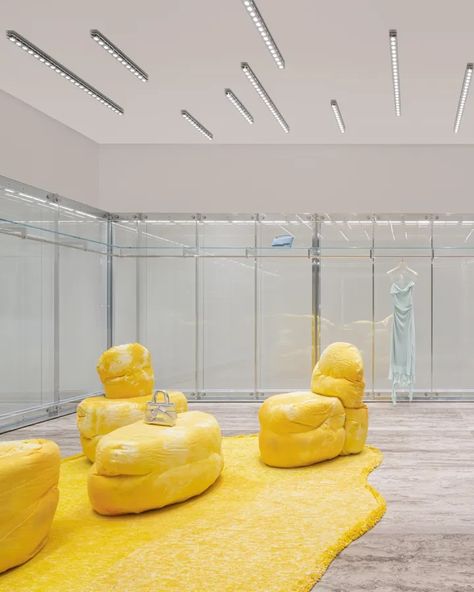 Acne Studios Chongqing IFS Studios Interior Design, Chongqing China, Acne Studio, Retail Concepts, Scandinavian Minimalism, Butter Yellow, Chongqing, Circular Economy, Packaging Solutions