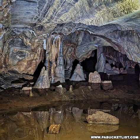 Exploring Black-Coffey Caverns in Franklin County - PA Bucket List Chambersburg Pennsylvania, Basement Steps, Underground World, Warm Springs, Franklin County, Beautiful Series, Reflecting Pool, Big Mountain, Private Home