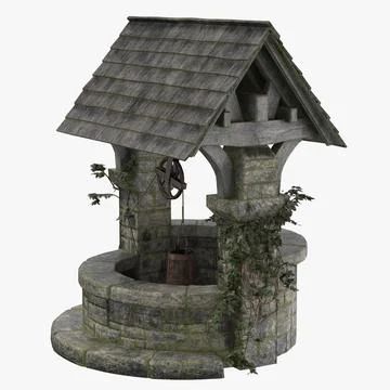 Fantasy Tree House, Medieval Details, Old Well, Model Houses, Motion Graphics Video, Fantasy Tree, Medieval Architecture, Stick Crafts, 3d Images