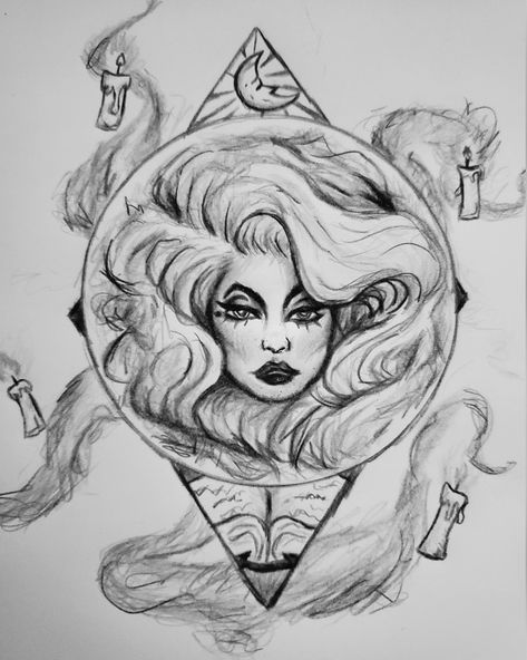 Haunted Mansion Madame Leota Tattoo, Madam Leota Tattoo, Madame Leota Tattoo, Disney Haunted Mansion Art, Mansion Tattoo, Madam Leota, Haunted Mansion Tattoo, Ink Tattoo Design, Tiki Tattoo