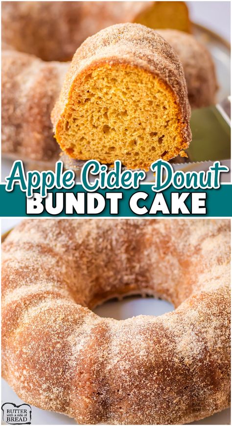 Fall Bundt Cake Recipes, Apple Cider Donut Bundt Cake, Apple Cider Donut Cake Recipe, Donut Cake Recipe, Donut Bundt Cake, Cake Mix Donuts Recipe, Apple Cider Donut Cake, Cider Donut Cake, Apple Bundt Cake Recipes