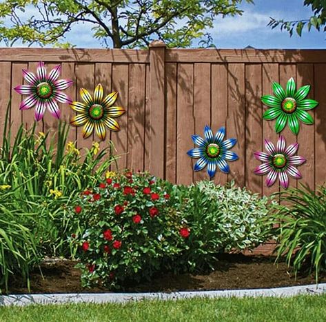 https://bit.ly/3ZV8dbH METAL FLOWER WALL ART SET OF 4 The perfect complement to your backyard garden sidewalk or entrance Made of high-quality iron material and colored paint Durable and anti-rust Place these pretty flowers around your garden area or fence Can be used as wall decorations or can be fixed on the side of trees porches fences or flowers and side tables #salliesboutique #marysboutique #instagram #bitly #linktree #snizl #nomtimes #snapchat #nextdoor #twitter #blogger #sphock #blogger Metal Flowers Garden, Metal Wall Flowers, Metal Flower Wall, Patio Wall Decor, Metal Flower Wall Art, Metal Flower Wall Decor, Bar Exterior, Outdoor Metal Wall Art, Playroom Bedroom