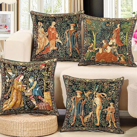 Cool Wallpapers White, Medieval Home Decor, Cheap Throw Pillows, Livingroom Sofa, Retro Pillows, Vintage Throw Pillows, Pretty Pillow, Throw Pillow Inserts, Couch Chair