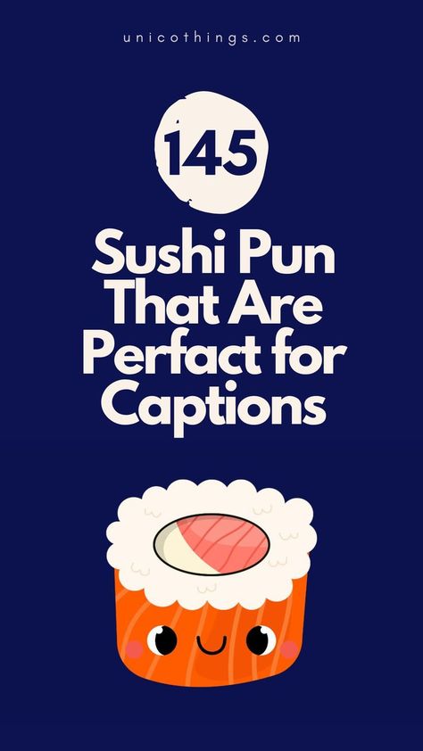 Roll into a world of laughter with these funny sushi puns that will have you 'rolling' on the floor with laughter. Sushi Puns, Sushi Funny, Witty Comebacks, Double Entendre, Sushi Party, Best Sushi, Funny Captions, Sushi Rolls, Funny Puns