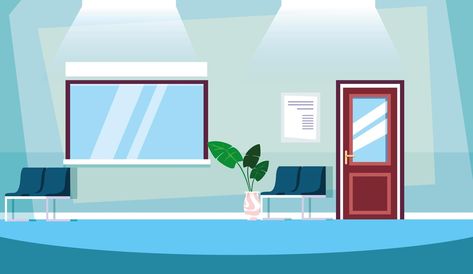 Hospital Waiting Room, Waiting Rooms, Animation Background, Minimalist Wallpaper, Cute Backgrounds, The Hospital, Flyer Design, Vector Art, Vector Free