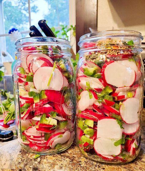 Radish Pickle Recipe, Pickled Radish Recipe, Radish Recipe, Pickled Vegetables Recipe, Pickled Radish, Jar Recipes, Radish Recipes, Watermelon Radish, Pickled Radishes