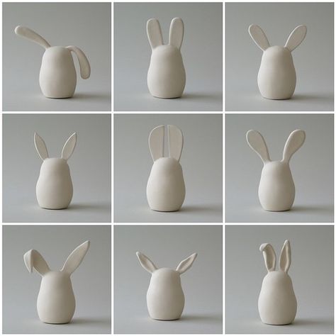 9 bunnies | 1. Bunny 2, 2. Bunny 1, 3. Bunny 4, 4. Bunny 6, … | Flickr Air Dry Clay Projects, Ceramic Bunny, Tanah Liat, Oita, Clay Animals, Ceramic Animals, Ceramics Projects, Diy Clay Crafts, Ceramic Ideas