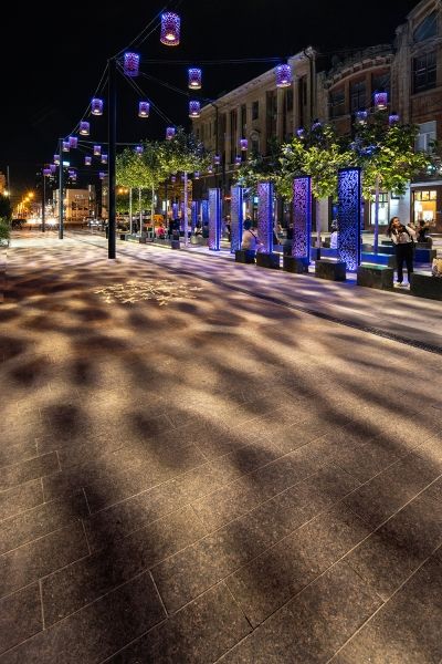 LIT Lighting Design Awards - Catenary Lighting, Dnipro City, Villa Lighting, Streetscape Design, Column Lighting, Orchestra Conductor, Light Grid, Landscape Lighting Design, Public Space Design