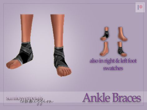 Ankle Braces Commission! (Free) | Patreon Sunflower Petals, Ankle Brace, Wrist Brace, Ankle Braces, Cc Finds, Just Giving, Braces, Llama, Sims 4