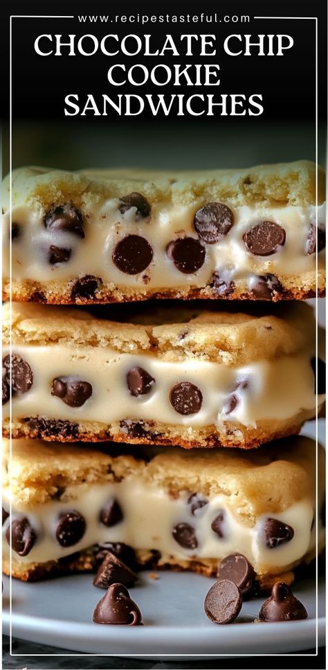 Deliciously soft chocolate chip cookies sandwiched with creamy vanilla frosting, perfect for any occasion! Cookie Cake Sandwich, Creamy Vanilla Frosting, Cookies Sandwich, Cookie Sandwich Recipes, Cookie Sandwich, Cookie Sandwiches, Soft Chocolate Chip Cookies, Gourmet Cookies, Vanilla Frosting