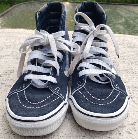 UNISEX Light/dark blue Vans Light Dark Blue, Vans Women, Grey Vans, Blue Vans, Dark Blue Grey, Womens Vans, Vans Shoes, Light In The Dark, Blue Grey