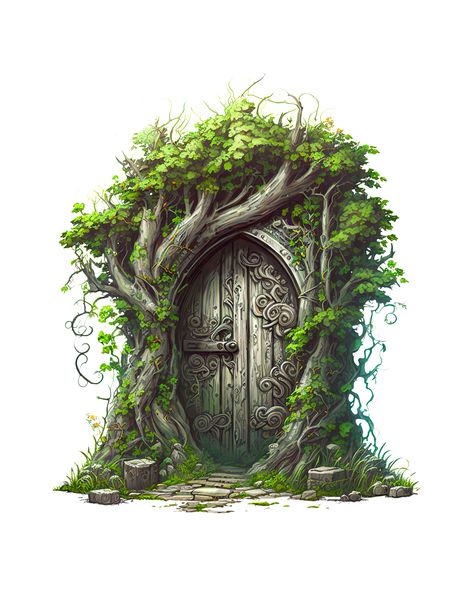 Magic Door Fantasy Portal, Tree Portal, Fantasy Door, Forest Door, Magical Portal, Fairy Doors On Trees, Etching Designs, Enchanted Tree, Tree Door