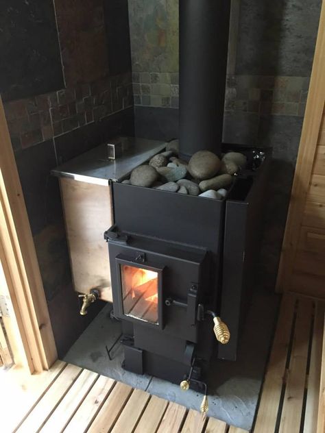 Wood Burning Sauna Stoves & Electric Sauna Stoves - KUUMA Sauna Wood Stove, Wood Burning Sauna, Building Styles, Sauna Ideas, Diy Sauna, Wood Sauna, Wood Furnace, Sauna Diy, Sauna House