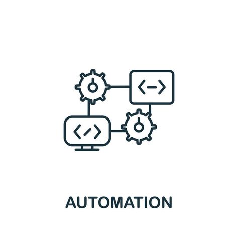 Automation icon from industry 4.0 collection. Simple line element Automation symbol for templates, web design and infographics Automation Logo Design, Automation Logo, Web Template Design, Logo Banners, Cityscape Photos, Background Banner, Text Effects, Simple Lines, Landscape Photos