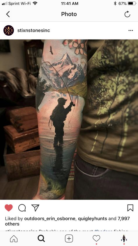 Fishing Sleeve Tattoo, Arm Sleeve Tattoo For Men, Sleeve Tattoos Men, Sleeve Tattoo For Men, Fly Fishing Tattoo, Fishing Tattoo, Arm Sleeve Tattoo, Fish List, Flounder Fishing