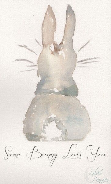 Watercolor Bunny (Free Printable) - Finding Silver Pennies Bunny Watercolor, Marjolein Bastin, Some Bunny Loves You, Bunny Art, 수채화 그림, Easter Printables, A Bunny, Art And Illustration, Watercolor Inspiration