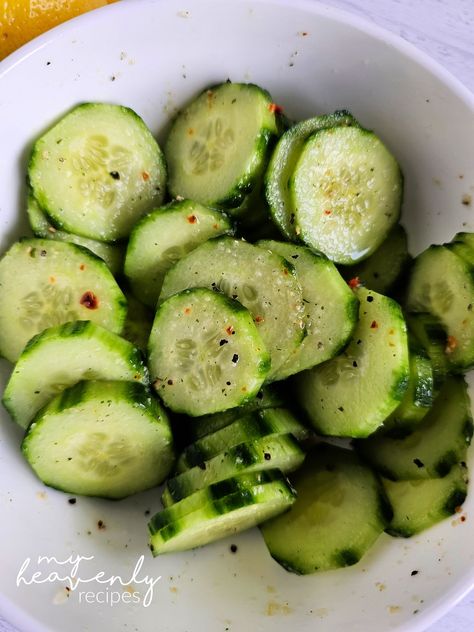 Zesty Italian Cucumber Salad Italian Cucumber Salad, Cucmber Salad, Cucumber Salad Vinegar, Cucumber Snacks, My Heavenly Recipes, Vinegar Cucumbers, Marinated Cucumbers, Heavenly Recipes, Olive Salad