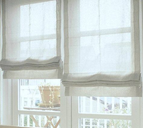 Mrs. Laurel Builds Her Parisian Dream House Bedroom Window Dressing, Sheer Roman Blinds, Window Coverings Bedroom, Sheer Roman Shades, Linen Roman Shades, Sheer Blinds, Roman Curtains, Sliding Door Blinds, Door Blinds