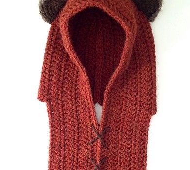 [Free Pattern] Quick And Awesome Ewok Inspired Crochet Scoodie - Knit And Crochet Daily Star Wars Crochet, Crochet Stars, Haken Baby, Hooded Scarf, Berets, Knit Or Crochet, Crochet Hat, Crochet For Kids, Crochet Scarves