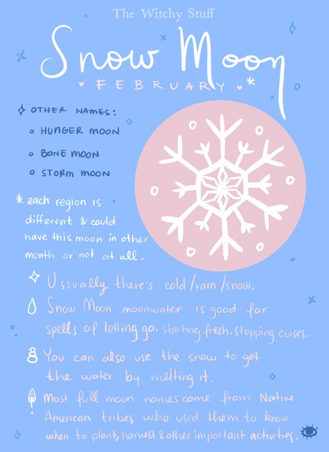 Full Snow Moon, February Full Moon, Full Moon Names, Full Moon Spells, Moon Chart, Snow Moon, Moon Meaning, Moon Names, Moon Spells